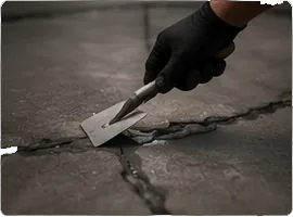 Crack repair and surface leveling on patio concrete